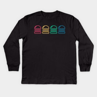 Colourful Burgers Kids Long Sleeve T-Shirt